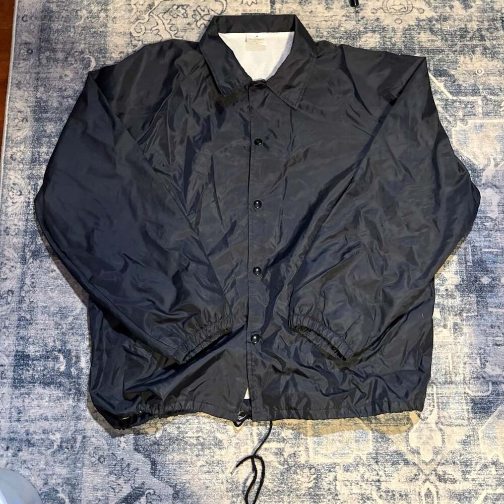 Auburn Sportswear Vintage Nylon Coach Jacket Black XL